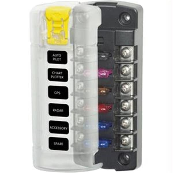 Livewire Blue Sea ST Blade Fuse Block w/Cover - 6 Circuit Independent w/o Negetive Bus LI57467 - main